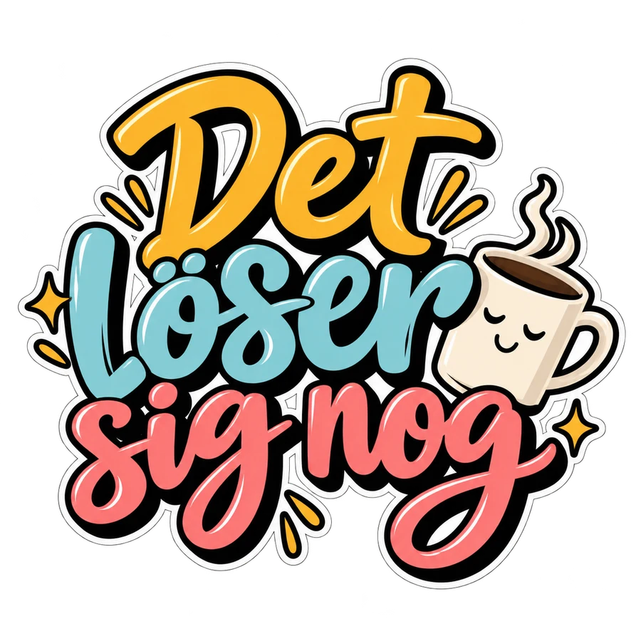 Det löser sig nog – tryckmotiv