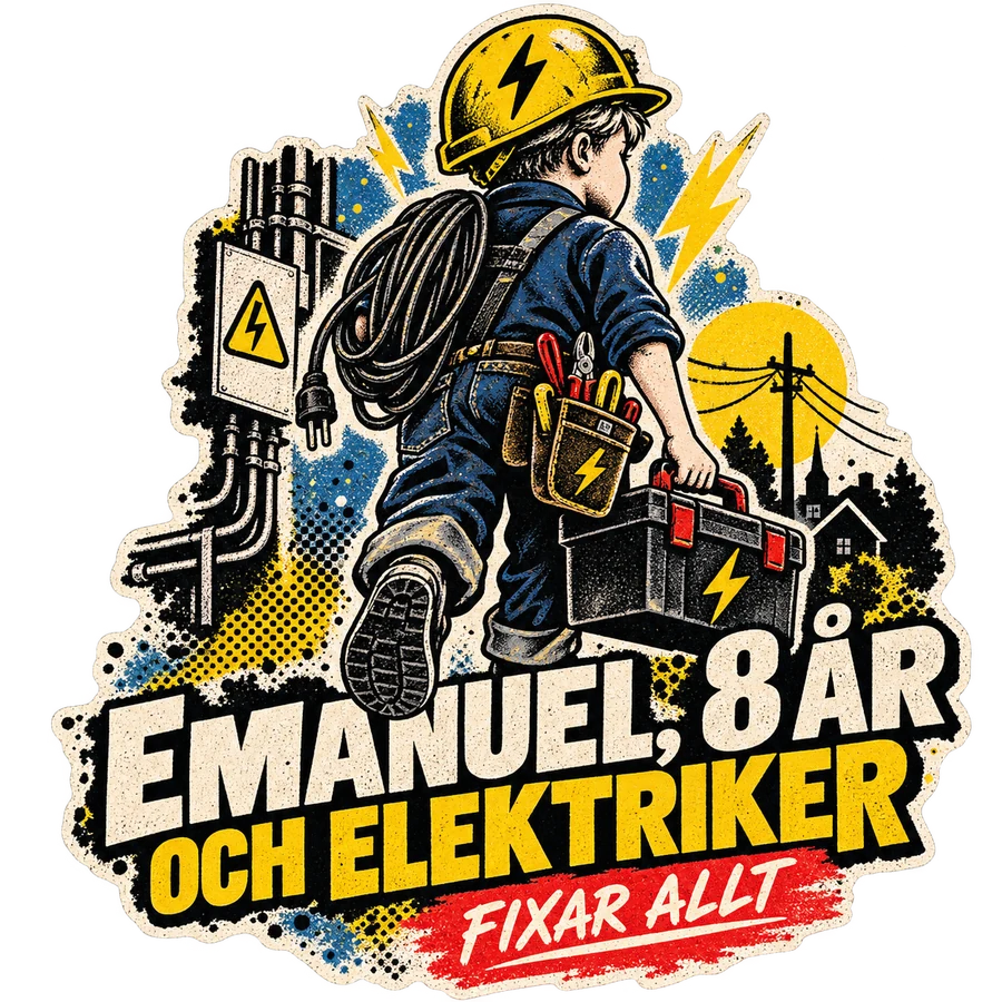 Emanuel, 8 år och elektriker – tryckmotiv