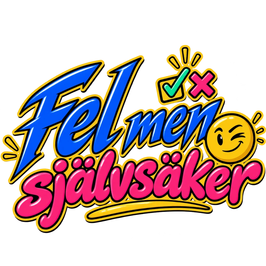 Fel men självsäker – tryckmotiv