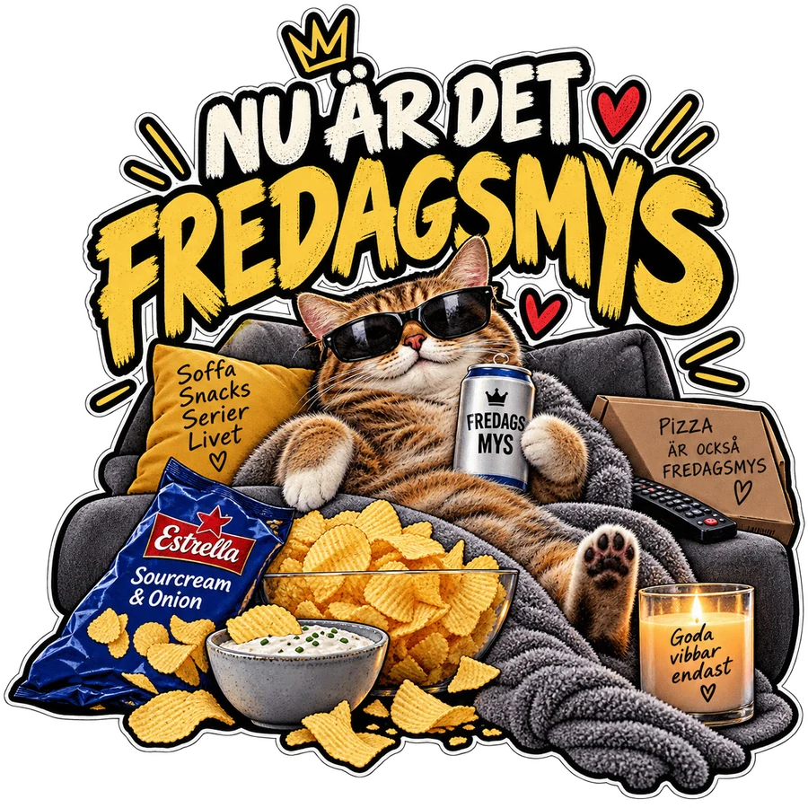 Nu är det fredagsmys – tryckmotiv