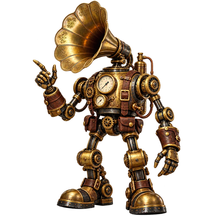 Grammofonrobot – tryckmotiv