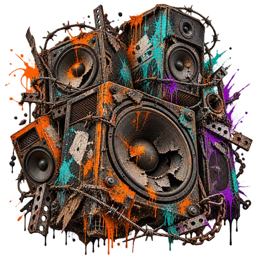 Grunge-högtalare – tryckmotiv