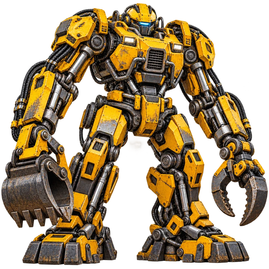Gul byggrobot – tryckmotiv