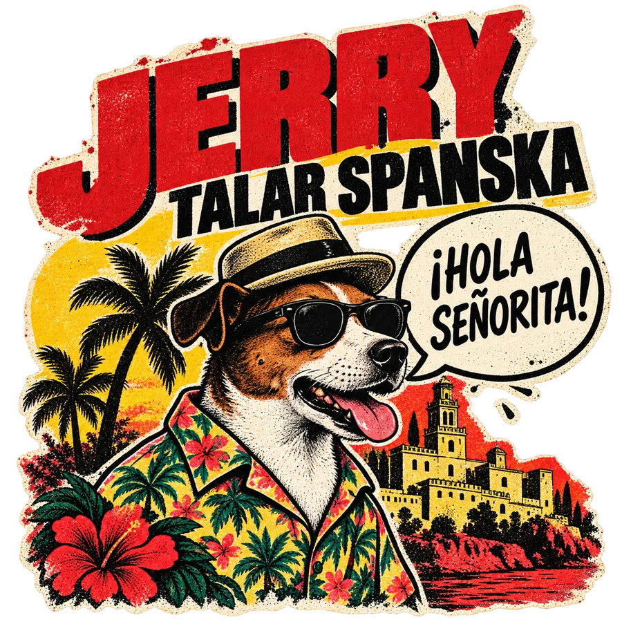 Jerry talar spanska – tryckmotiv