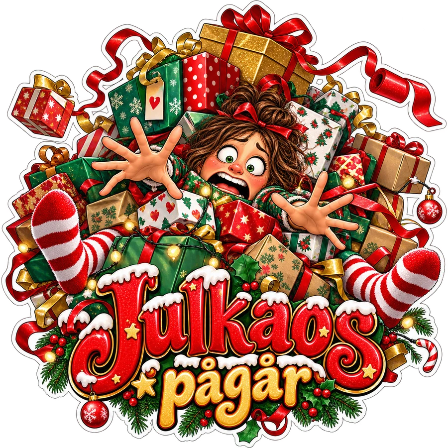 Julkaos pågår – tryckmotiv