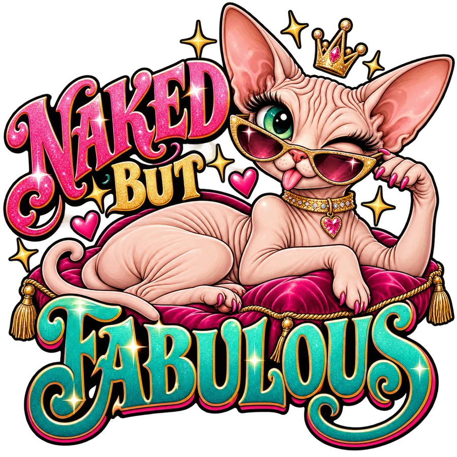 Naked but fabulous – tryckmotiv