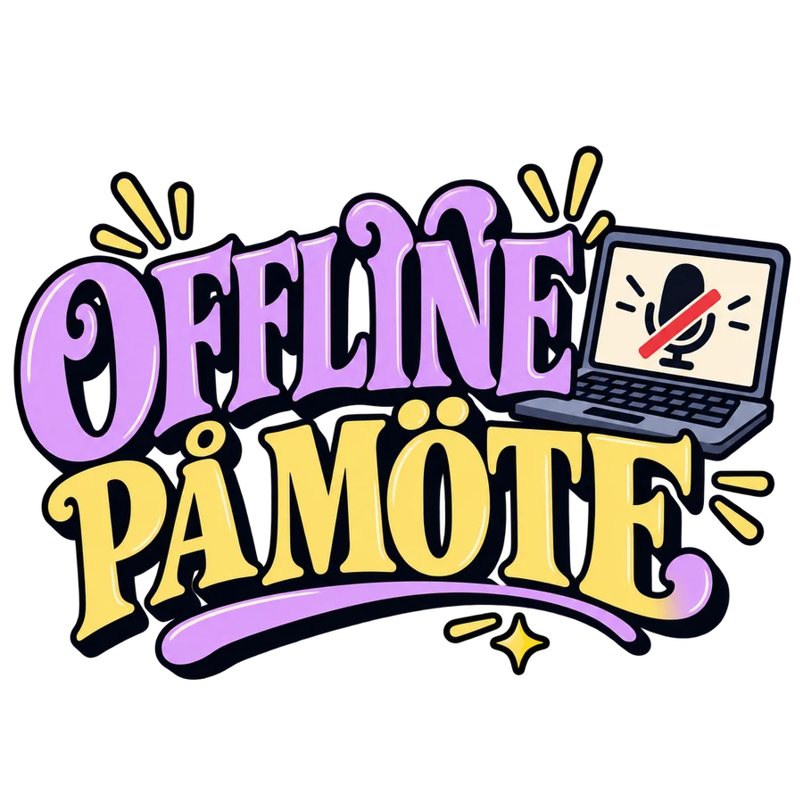 Offline på mötet – neon – tryckmotiv