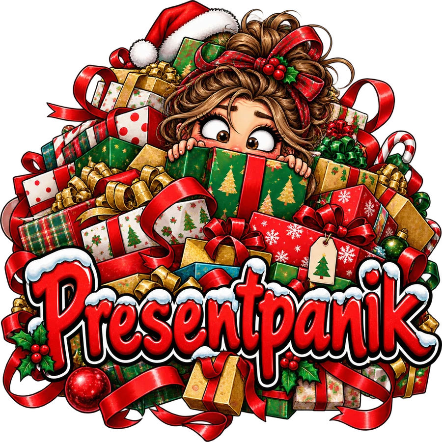 Presentpanik – paket – tryckmotiv