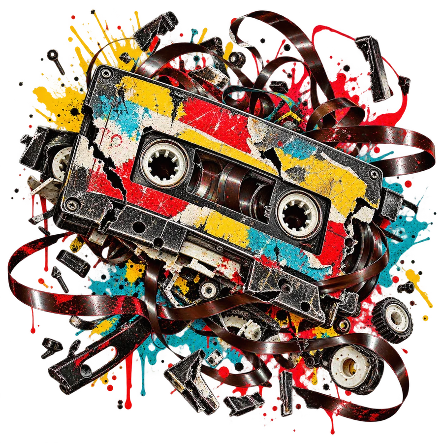 Retro kassett – tryckmotiv