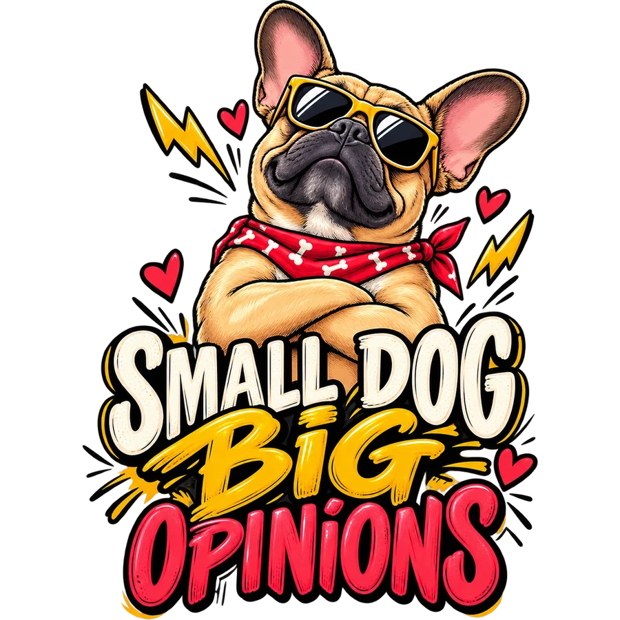 Small dog, big opinions – tryckmotiv