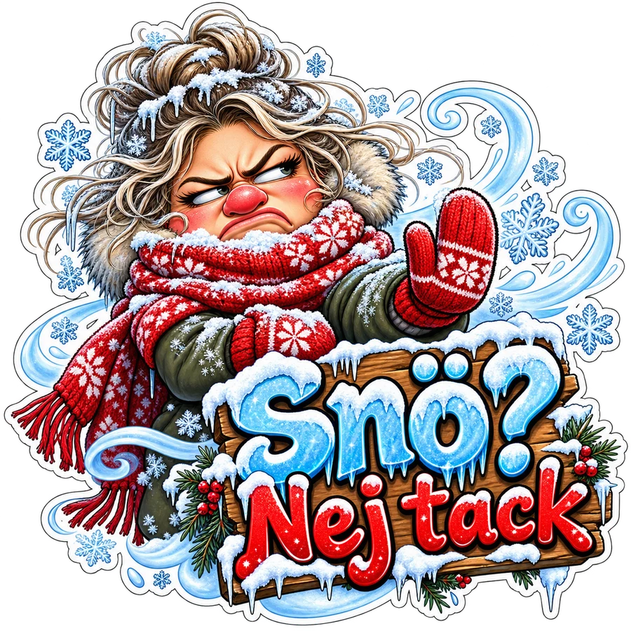 Snö? Nej tack – tryckmotiv