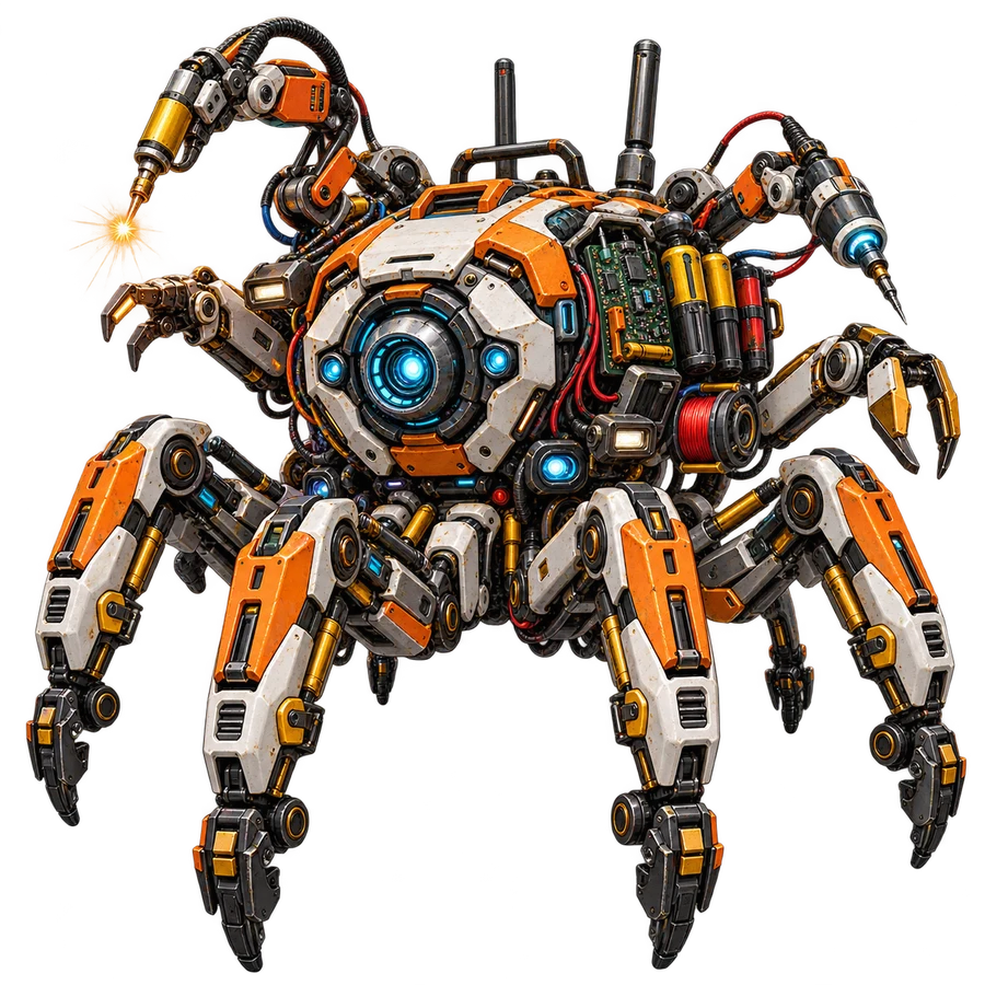 Spindelrobot – tryckmotiv
