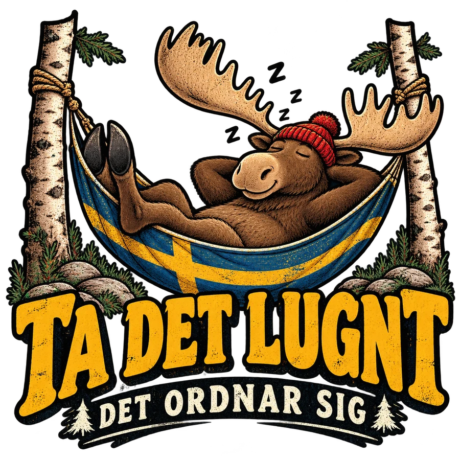 Ta det lugnt — det ordnar sig – tryckmotiv
