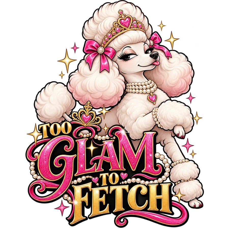Too glam to fetch – tryckmotiv